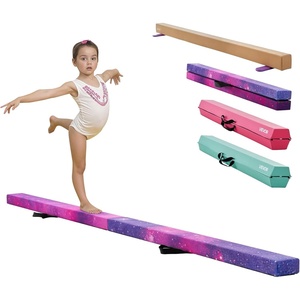 VEVOR 8FT Balance Beam for Kids, 200-350LBS Stable Support Gymnastics Floor Beam with Non-Slip Mat, Wood-Core/EVA Gymnastics Training Equipment with Anti-Slip Bottom & Carry Bag for Home Gym(Galaxy)
