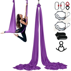 VEVOR Aerial Silk & Yoga Swing, Aerial Yoga Hammock Kit with 100gsm Nylon Fabric, Full Rigging Hardware & Easy Set-up Guide, Antigravity Flying for All Levels Fitness Bodybuilding(Purple)
