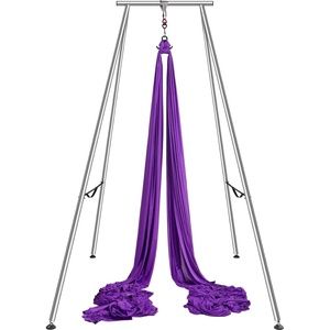VEVOR Aerial Yoga Frame & Hammock, 551.15 lbs Load Capacity, 9.68 ft Height Professional Training Swing Stand Comes with 13.1 Yards Aerial Hammock, Yoga Rig for Indoor Outdoor, Purple,Blue(Purple)