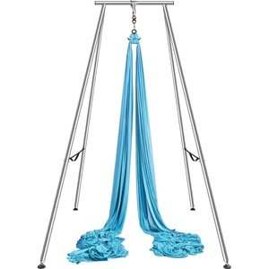 VEVOR Aerial Yoga Frame & Hammock, 551.15 lbs Load Capacity, 9.68 ft Height Professional Training Swing Stand Comes with 13.1 Yards Aerial Hammock, Yoga Rig for Indoor Outdoor, Purple,Blue(Blue)