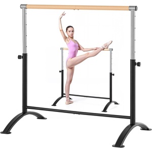 VEVOR Ballet Barre, 4 Ft Barre Bar for Home, Freestanding Portable Ballet Stretching Dance Bars, Height Adjustable Anti-Wobble Fitness Gym Studio Equipment, for Pilates Balance Workout