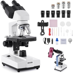 VEVOR Compound Binocular Microscope, 40-2000X Magnification, Professional Compound Microscope for Adult with Phone Adapter, LED Light, Aluminum Alloy Body, for Lab, School, Home, Education(40-5000X)