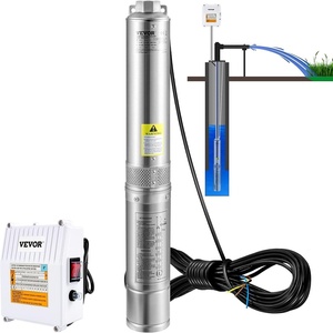 VEVOR Deep Well Submersible Pump, 2HP 230V/60Hz, 37GPM 427 ft Head, with 33 ft Cord & External Control Box, 4 inch Stainless Steel Water Pumps for Industrial, Irrigation and Home Use, IP68 Waterproof(2HP/230V w/ control box)