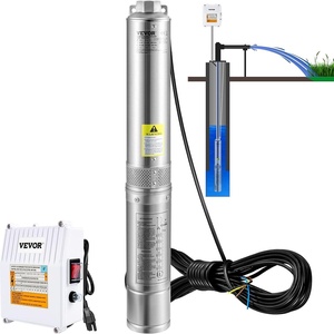 VEVOR Deep Well Submersible Pump, 2HP 230V/60Hz, 37GPM 427 ft Head, with 33 ft Cord & External Control Box, 4 inch Stainless Steel Water Pumps for Industrial, Irrigation and Home Use, IP68 Waterproof(1.5HP/115V w/ control box)