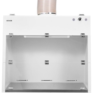 VEVOR Ducted Fume Hood, 23.62 x 31.69 x 27.56 inch Working Area, Lab Fume Hood with LED Light and G1 Pre-Filter, Adjustable Speed, Steel Exhaust Equipment for Laboratory Fume Control, White(≥40inch)