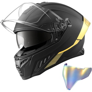 VEVOR Full Face Motorcycle Helmet DOT Approved, Dual Visor & Interchangeable Lens, Smart Street ABS Helmet Comfortable Motocross Helmet, Fit for Youth & Adults(Multi-color)