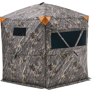 VEVOR Hunting Blind，See Through Ground Blinds with Carrying Bag, 360 Degree Portable Camouflage Tent，Durable Concealed Shelter with Silent Side Door and Window, for Turkey and Deer(6-7 Person (H-79”))
