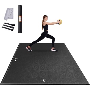 VEVOR Large Exercise Mat, 12’x6’/10’x6’/9’x6’/8’x6’/8’x5’/7’x5’/6’x4′ (7mm) Extra Thick, Non Slip High Density Premium Workout Mat, Exercise Yoga Mat for Men & Women, Fitness & Exercise Mat with Bag & Carry Strap, for All Types of Home Yoga, Pilate & Floor Workout(Exercise Mat)