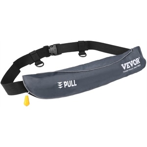 VEVOR Manual Inflatable Belt Pack for Adults, 105N Buoyancy, Over 80 Pounds and Up to 59 in Waist Adjustable, Inflatable PFD Waist for SUP Paddelboarding, Kayaking (CO2 Cylinder Not Included)(Gray)