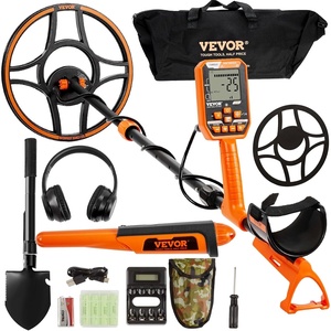 VEVOR Metal Detector for Adults & Kids, 8 Inch Waterproof Search Coil with High Accuracy Pointer Display, Adjustable 38”-49” Gold Detector, Lightweight Aluminum Stem for Detecting Gold Treasure(12inch)
