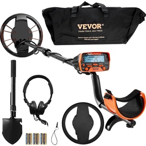 VEVOR Metal Detector for Adults & Kids, 8 Inch Waterproof Search Coil with High Accuracy Pointer Display, Adjustable 38”-49” Gold Detector, Lightweight Aluminum Stem for Detecting Gold Treasure(10inch)