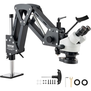 VEVOR Micro Inlaid Mirror Multi-Directional Microscope with Spring Bracket 7X-4.5X Multi-Directional Micro-Setting Microscope Jewelry Tools(LED Ring Light)