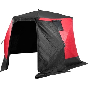VEVOR Portable Pop-Up Tent, 1-8 Person Insulated Shelter, Large Fishing Area, Hub-Style Shanty for Winter Fishing, Waterproof Oxford Ice Cube with Anchors/Ropes/Carrying Bag(87 x 79 x 78 in)