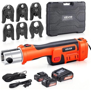 VEVOR Press Tool 18V Electric Crimping Tool for 1/2″ – 2″ Copper Pipes | Compatible with ProPress, 32KN Powerful Ouput with 6 VUS Jaws, 2PCS 4AH Batteries, Charger & Toolbox(18V – Rotating Head)