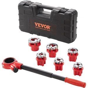 VEVOR Ratchet Pipe Threader Kit with 3 Dies, 1/2″ NPT, 3/4″ NPT, 1″ NPT Ratcheting Pipe Threading Tool, Portable Pipe Threader Set with Storage Case for Plumbing Installation and Repair(1/4″ – 1-1/4″)