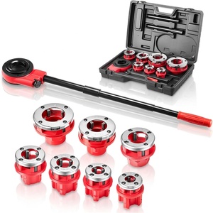 VEVOR Ratchet Pipe Threader Kit with 3 Dies, 1/2″ NPT, 3/4″ NPT, 1″ NPT Ratcheting Pipe Threading Tool, Portable Pipe Threader Set with Storage Case for Plumbing Installation and Repair(3/8″ – 2″)
