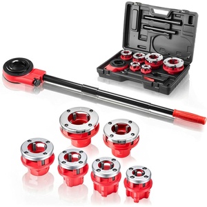 VEVOR Ratchet Pipe Threader Kit with 3 Dies, 1/2″ NPT, 3/4″ NPT, 1″ NPT Ratcheting Pipe Threading Tool, Portable Pipe Threader Set with Storage Case for Plumbing Installation and Repair(1/2″ – 2″)