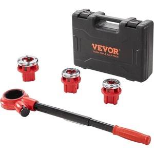 VEVOR Ratchet Pipe Threader Kit with 3 Dies, 1/2″ NPT, 3/4″ NPT, 1″ NPT Ratcheting Pipe Threading Tool, Portable Pipe Threader Set with Storage Case for Plumbing Installation and Repair(1/2″ – 1”)