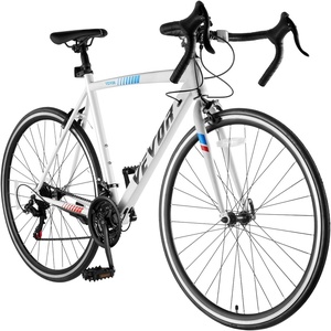 VEVOR Road Bike, 700C Wheels Racing Bike, Shimano Drivetrain City Commuter Road Bicycle, Urban Adult Sport Bicycle with Drop Bar, for Men and Women(White)
