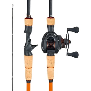 VEVOR Rod and Fishing Reel Combo, IM6/7 Carbon Fiber Spinning/Baitcasting Rod and Reel Combo, Bass Fishing Pole, Stainless Steel Guides with Ceramic Rings(7 ft-Right Handle)