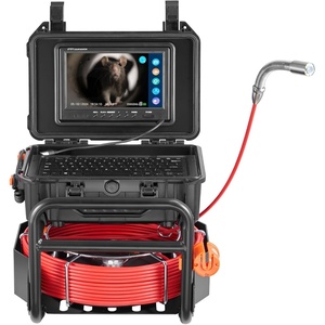 VEVOR Sewer Camera, 165 ft/50m, Self-Leveling Drain Camera with 512Hz Transmitter, Distance Counter, 9″ Screen 1080P HD Snake Plumbing Cameras with Lights-12 LED & 32GB Card for Duct Pipe(9″ 1080P HD Screen)