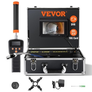 VEVOR Sewer Camera with 512Hz Locator, 165 ft/50 m, 9″ Drain Inspection Camera with Self-Leveling, 36X Zoom, Plumbing Cameras with Lights-12 LED, 32GB Card, IP68 Waterproof Snake Cameras for Duct Pipe(131ft/40m)