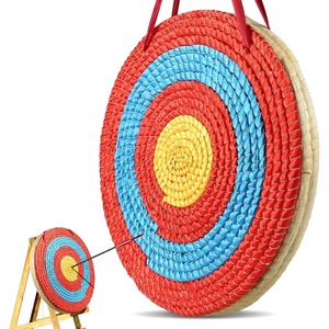 VEVOR Straw Archery Targets, 20″ Round Archery Target for Backyard, Traditional Solid Straw, Red(Straw Target 3 Layers)