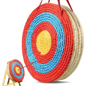 VEVOR Straw Archery Targets, 20″ Round Archery Target for Backyard, Traditional Solid Straw, Red(Straw Target 5 Layers)