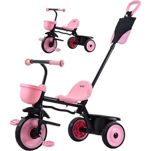 VEVOR Toddler Tricycle & Stroller for 18 Months to 5 Year Old, Kids Trike with Parent Push Handle, Adjustable Seat & Storage for Outdoor Play, Tricycle for Toddlers, Birthday Toy for Boys and Girls