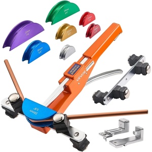 VEVOR Tubing Bender Kit, 1/4 to 7/8 Inch, Compact Ratcheting Tube Pipe Bender, Forward/Reverse Hand Bending Tool, with 7 Aluminium Alloy Dies, for Copper HVAC Air Conditioning Refrigeration Repair(Multicolor)
