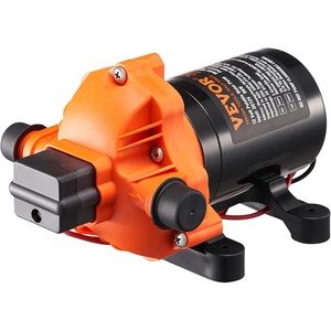 VEVOR Water Diaphragm Pump, 12V DC, 5.5 GPM Flow, 70 PSI Rated Pressure (40-100 PSI Adjustable), 1/2″ MNPT Self Priming Sprayer Pump with Pressure Switch for RV Camper Marine Boat Lawn, FCC Certified(8.27 x 5.43 x 4.92 in)