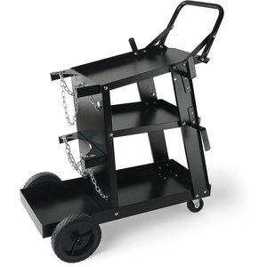 VEVOR Welding Cart, 3-Tier Welder Cart Heavy Duty with 400 Lbs Weight Capacity, 360° Swivel Wheels, Tank Storage Safety Chains, Rolling MIG Welder Cart for TIG, ARC, MMA, Plasma Cutter Welding Machine(3-Tier)