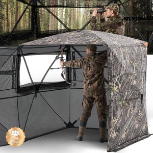 VEVORHunting Blind, 270° See Through Ground Blind, 4-5 Person Pop Up Deer Blind for Hunting with Carrying Bag, Portable Resilient Hunting Tent, One-Way See-Through Mesh for Turkey and Deer Hunting(Camouflage color)