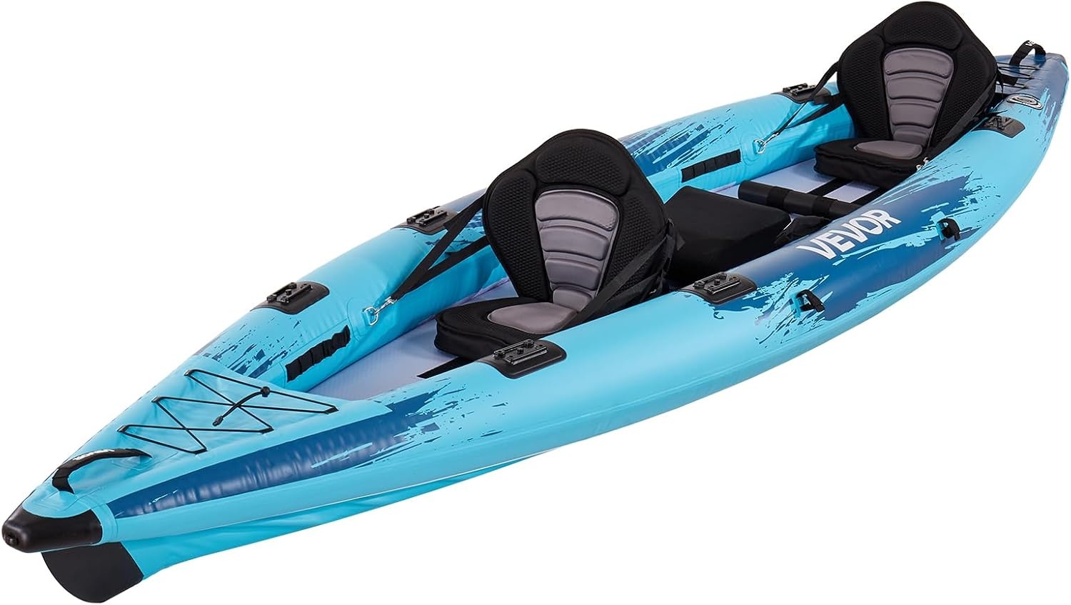 image:imageVEVOR 2Person Inflatable Kayak 144 x 37 Extra Spacious for Family amp Dogs 700lb Capacity Sitin Kayak with Accessories Includes 2 Paddles Pump amp Carry Bag Perfect for Fishing and Touring
