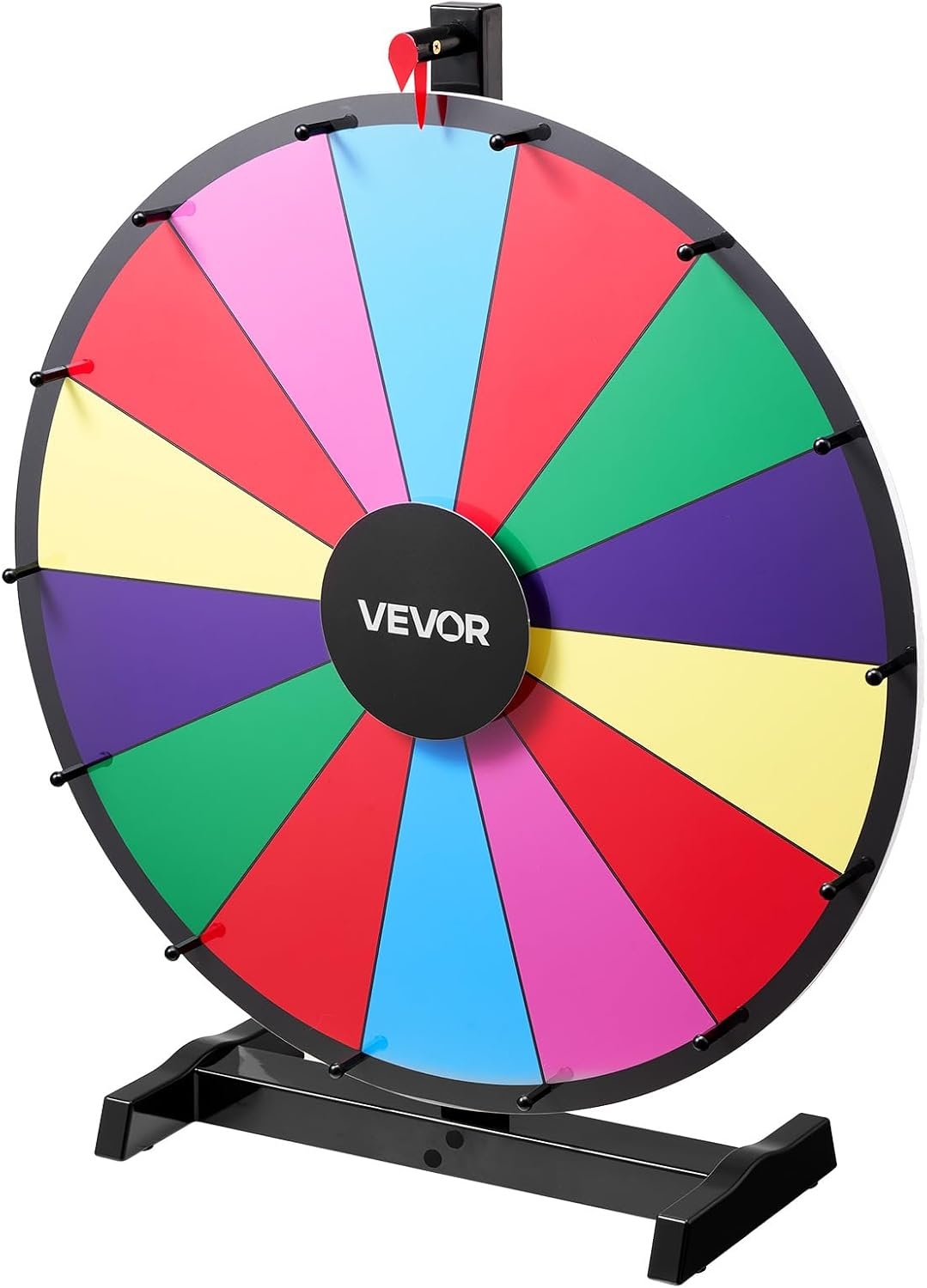 image:imageVEVOR 36 in Spinning Prize Wheel 18 Slots Spinning Wheel with Stand Adjustable Height Win Fortune Roulette with a Dry Erase and 2 Markers 6 Colors Easy Assembly for Party Pub Trade Show Carnival24 INCH TABLE TOP