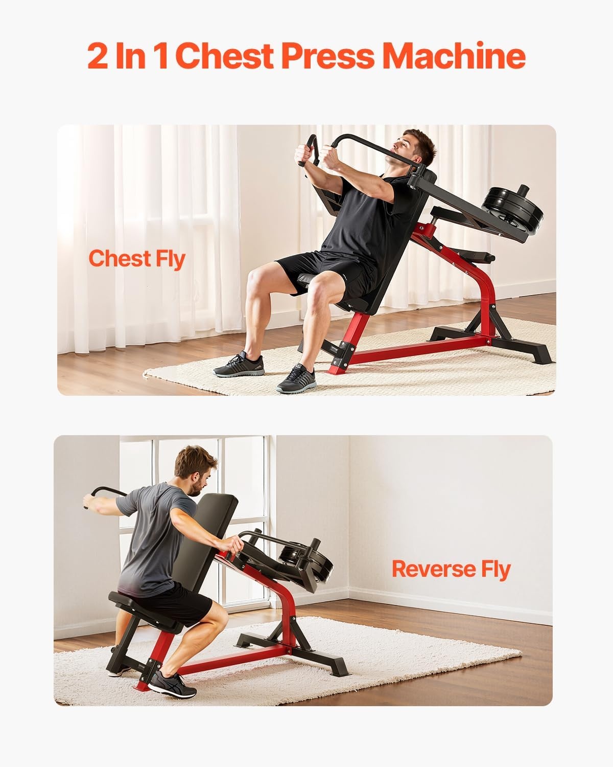 image:imageVEVOR Chest Press Machine Incline Chest Fly and Rear Delt Fly Machine 450 LBS Chest Machine Adjustable Fitness Bench Press Machine Home Gym Equipment for Upper Body Strength Training Machine