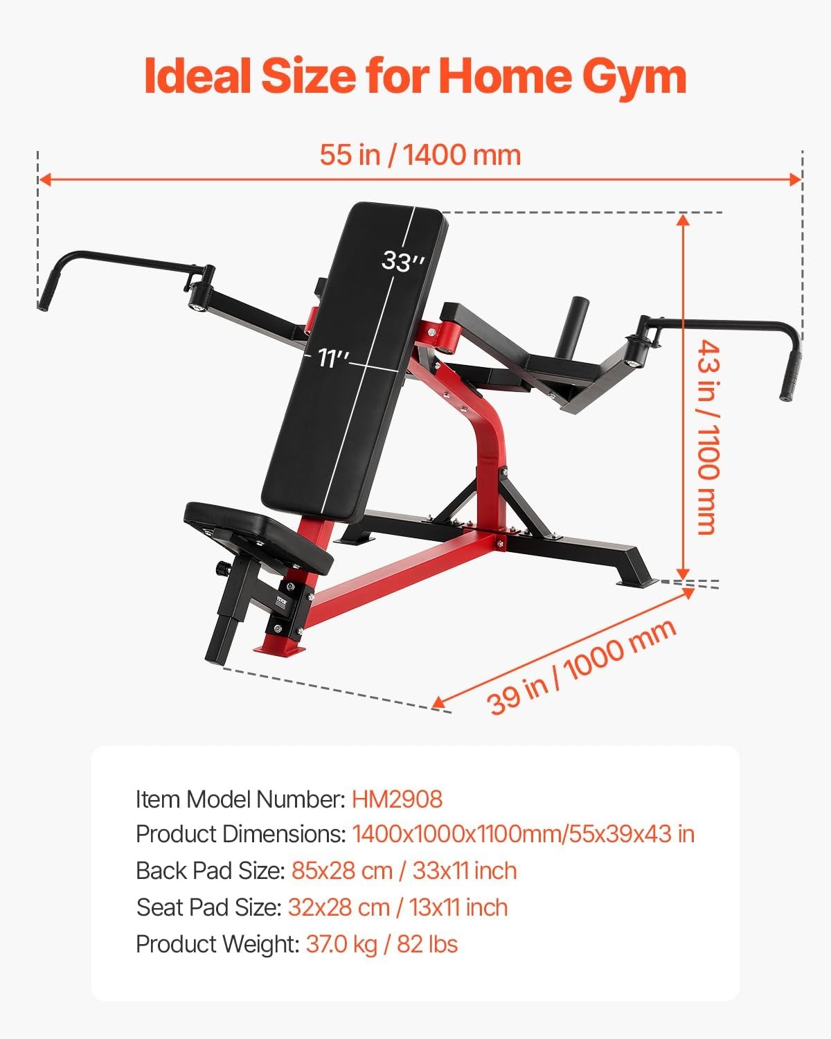 image:imageVEVOR Chest Press Machine Incline Chest Fly and Rear Delt Fly Machine 450 LBS Chest Machine Adjustable Fitness Bench Press Machine Home Gym Equipment for Upper Body Strength Training Machine