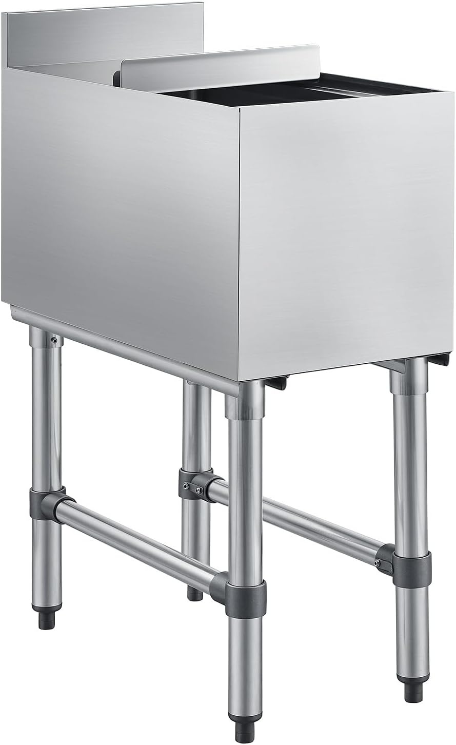 image:imageVEVOR Commercial Ice Bin Stainless Steel Ice Chest with Sliding Lid 24H LongLasting Insulation Cooler Cart Cocktail Unit for Bar Restaurant Pub NSF 24 Inch12 x 24 x 33