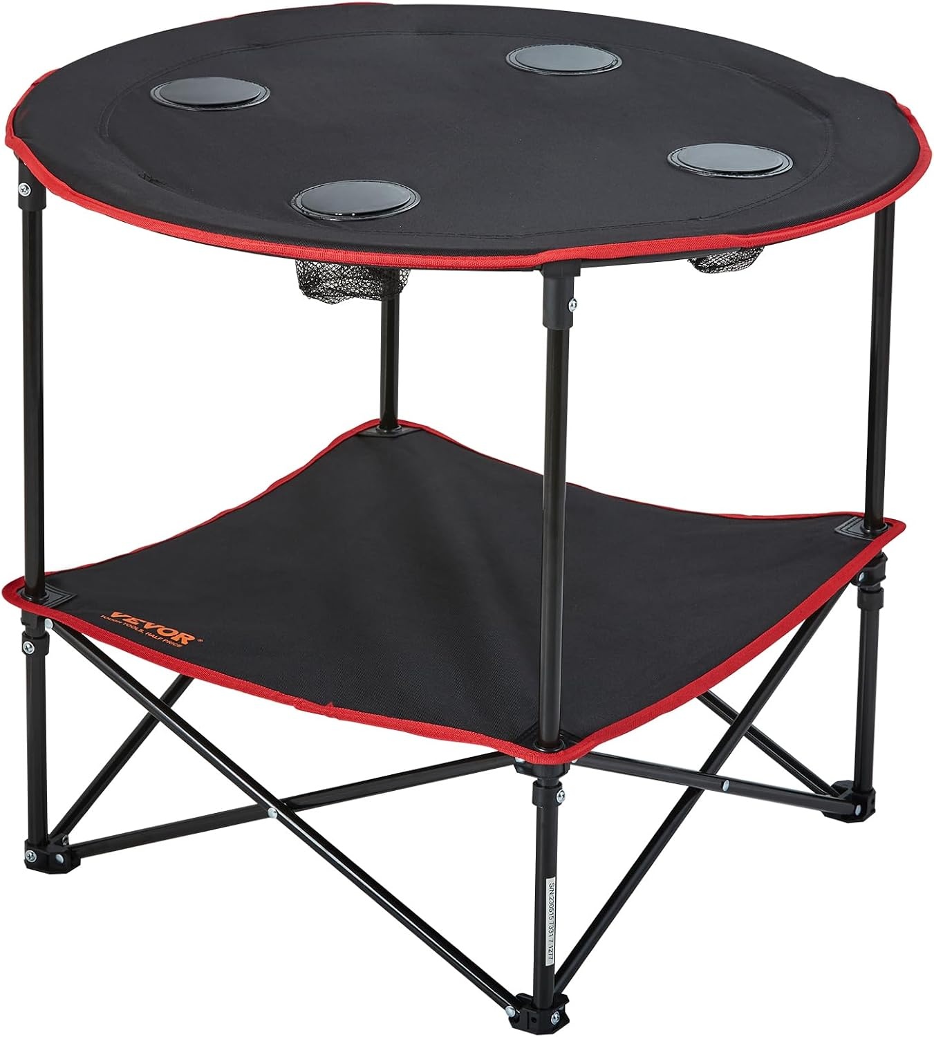 image:imageVEVOR Folding Camping Table Portable Roll Up Side Tables Lightweight Aluminum Beach Table for Outdoor BBQ Tailgating Picnic Travel 47 inchBlackRed