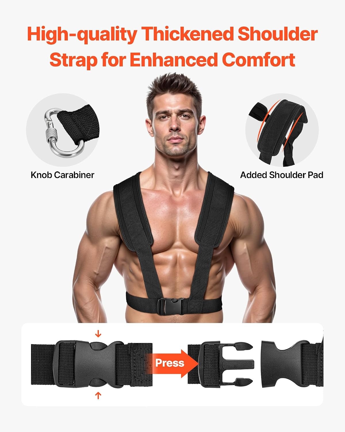 image:imageVEVOR Football Sleds and Chutes Weight Sled Football Training Pull Push Running Sled Fitness Workout Sled Push Gym Equipment Adjustable Height Handle Compatible 12 in Weight Plates360 Rotation