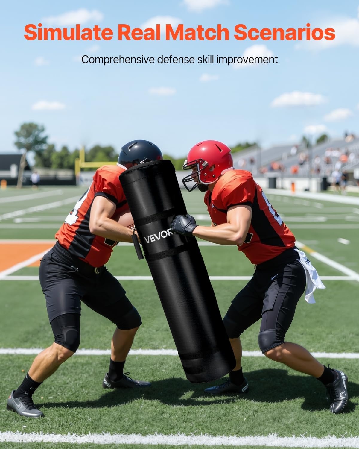 image:imageVEVOR Football Tackling Dummy 48 in Blocking Pad Equipment for Practice Heavy Duty Tackle Dummies with Handles Great for Contact Drills Kickboxing Martial Arts Sports Training 1PCS UNFILLED