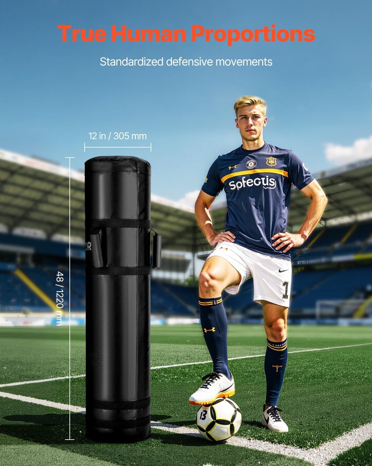 image:imageVEVOR Football Tackling Dummy 48 in Blocking Pad Equipment for Practice Heavy Duty Tackle Dummies with Handles Great for Contact Drills Kickboxing Martial Arts Sports Training 1PCS UNFILLED