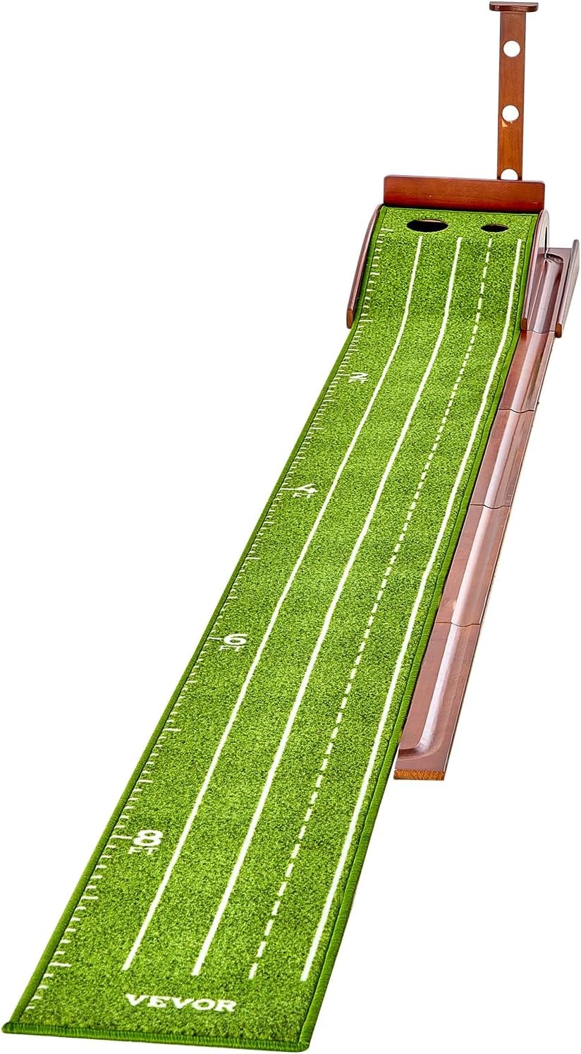 image:imageVEVOR Golf Putting Mat Putting Green Indoor Putting Matt for Indoors Sports Spin n Putt Golf Game Perfect Practice Putting Mat Golf Putting Mats Practice AutoBall Return2 Holes