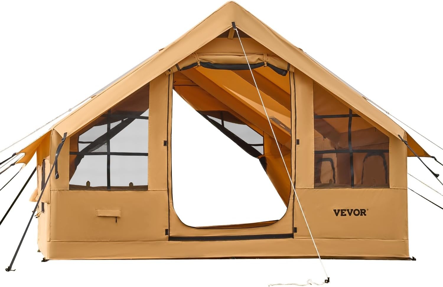 image:imageVEVOR Inflatable Tents for Camping Easy Setup Blow up Tent with Hand Pump 4 Season Glamping Tent with Stove Jack Doors amp Mesh Windows Storage Bag Included for Easy Taking58 Person With 2 Skylights