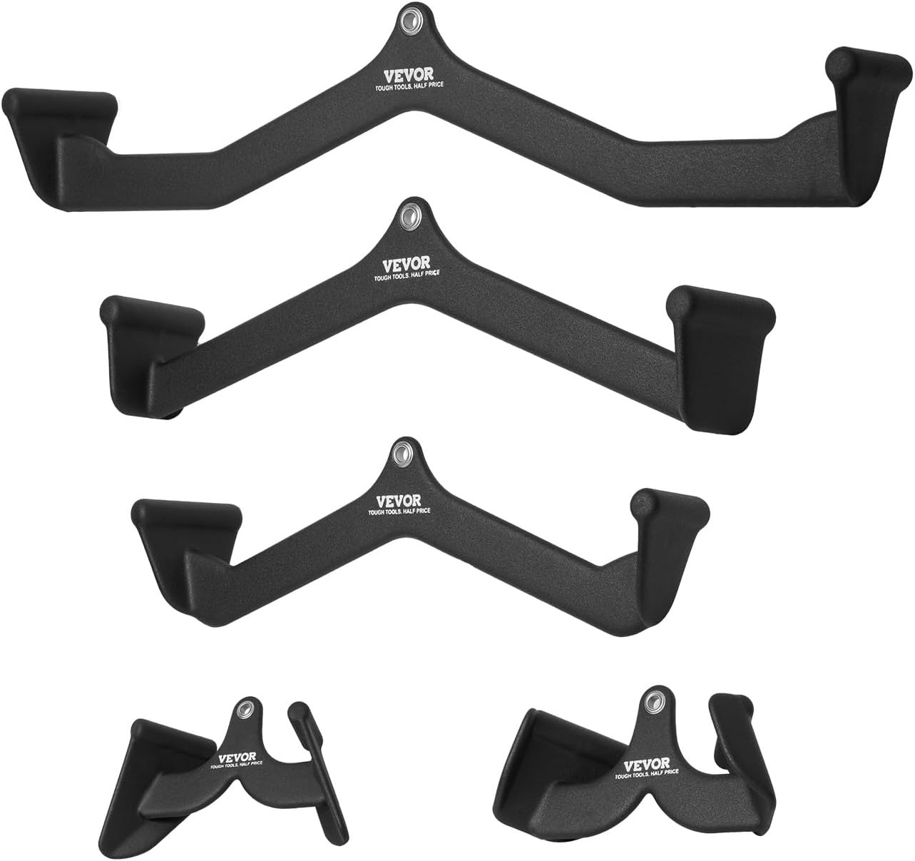 image:imageVEVOR LAT Pulldown Attachments Cable Machine Rowing Tbar Vbar Tricep Pull Down Bar Back Strength Training Rubber Coated Handle Grip Bicep Curl Tricep LAT Pulldown Bar for Home Gym Fitness5PCS A