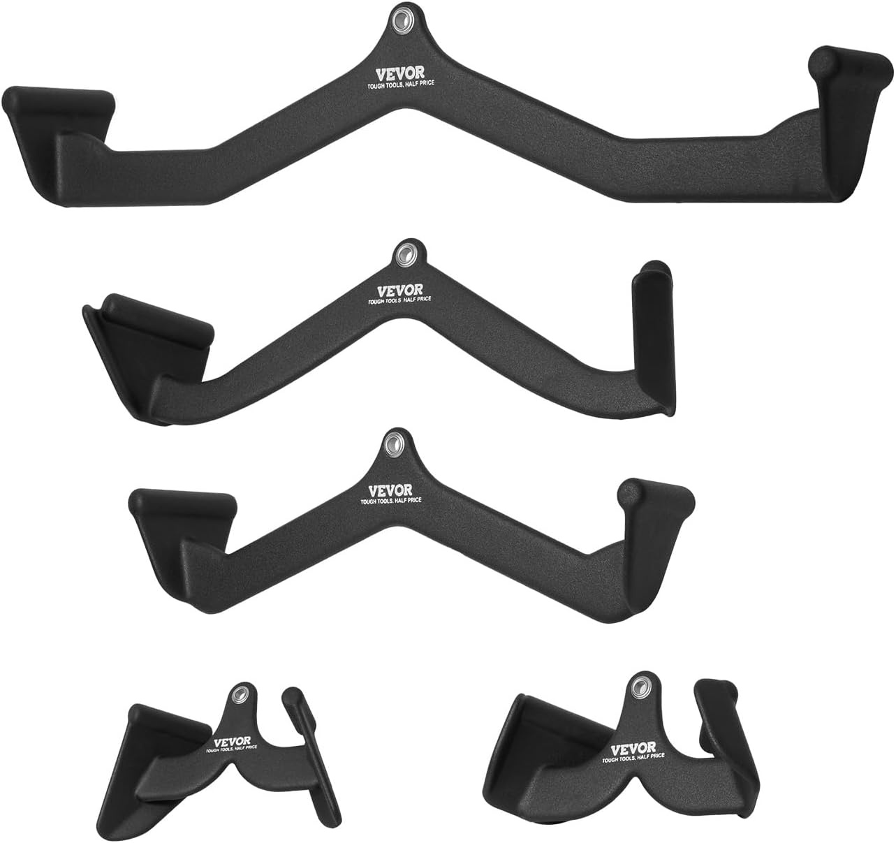 image:imageVEVOR LAT Pulldown Attachments Cable Machine Rowing Tbar Vbar Tricep Pull Down Bar Back Strength Training Rubber Coated Handle Grip Bicep Curl Tricep LAT Pulldown Bar for Home Gym Fitness5PCS B