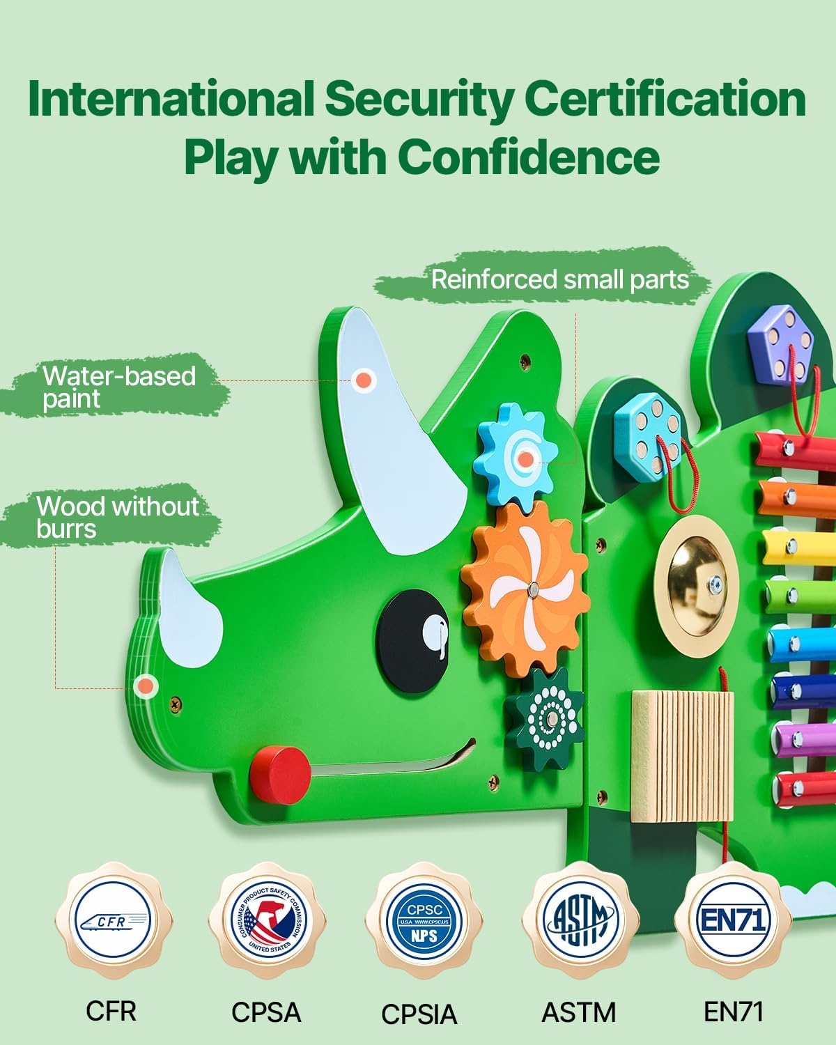image:imageVEVOR Orca Activity Busy Board Wall 12 Activities Board Montessori Sensory Wall Panel for Kids 312 Years Sensory Activity Panel Ideal for Toddler Playroom Nursery ClassroomDinosaur