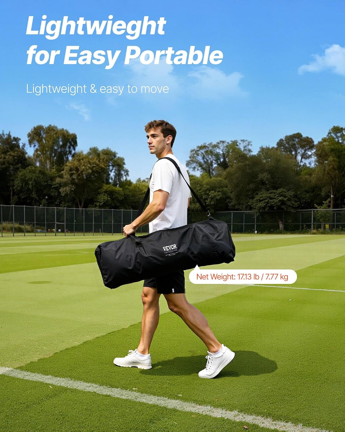 image:imageVEVOR Portable Lacrosse Goal Complete Training Accessory Set with Extended Coverage for Youth and Adults6 x 6 Fiberglass Goal