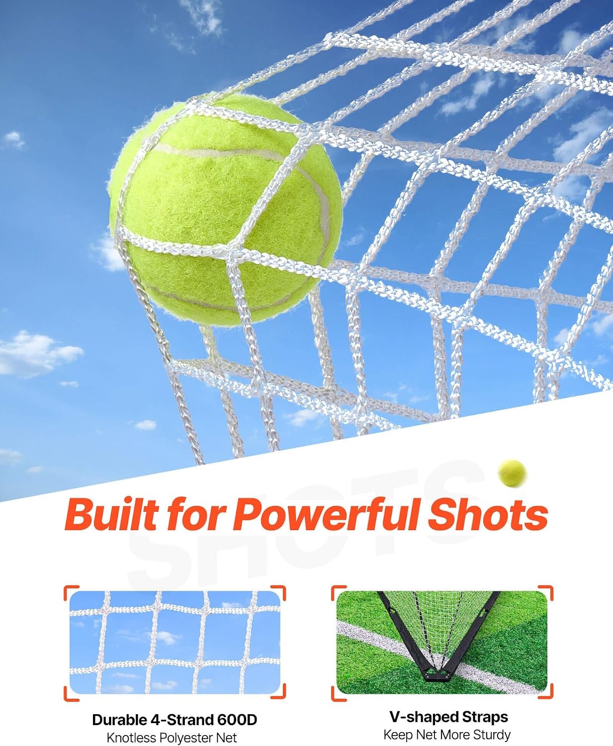 image:imageVEVOR Portable Lacrosse Goal Complete Training Accessory Set with Extended Coverage for Youth and Adults6 x 6 Fiberglass Goal