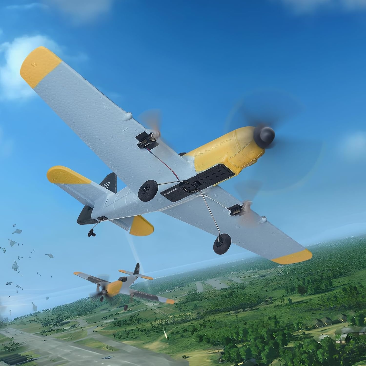 image:imageVEVOR RC Plane 24GHZ 3 Channel RC Airplane with 6Axis Gyro Stabilizeramp2 Batteries Ready to Fly BF109 Fighter Aircraft Plane Toy for Adults Beginners Kids BirthdayXmas Gift3CHBF109